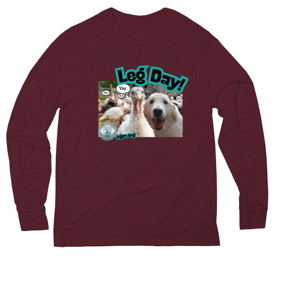 TGPR 25th Anniversary Ts #10 Leg Day Selfie!, a Vino Red Allmade Eco Triblend Long Sleeve Tee