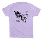 Sky Society Epilepsy Awareness Shirts, a Dark Lavender Premium Cotton Tee (back-view)