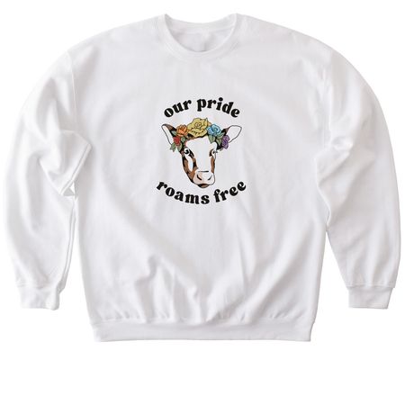 Wildwood Pride: Gay Flag Design, a White Softstyle Crewneck Sweatshirt