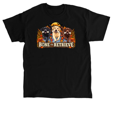 Halloween Bone To Retrieve, a Black Classic Unisex Tee