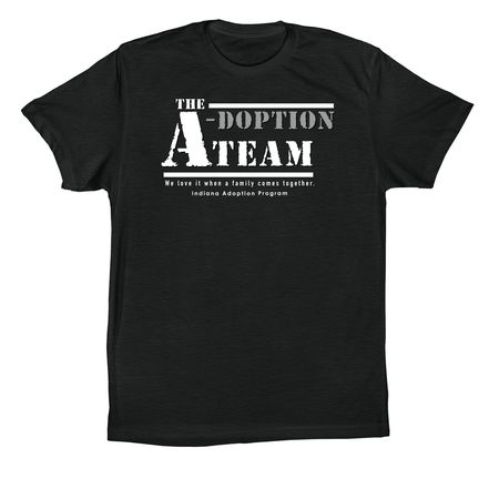 The A(doption)-Team - White, a Vintage Black Premium Cotton Tee