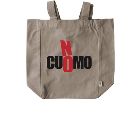 NO Cuomo Bags Floating Logo, a Pumice Recycled Cotton Tote Bag