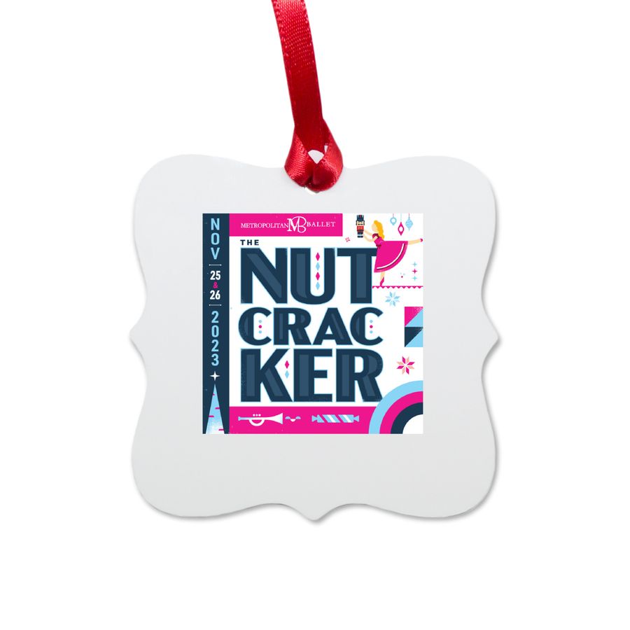 2023 Nutcracker Ornament, a White Aluminum Square Ornament