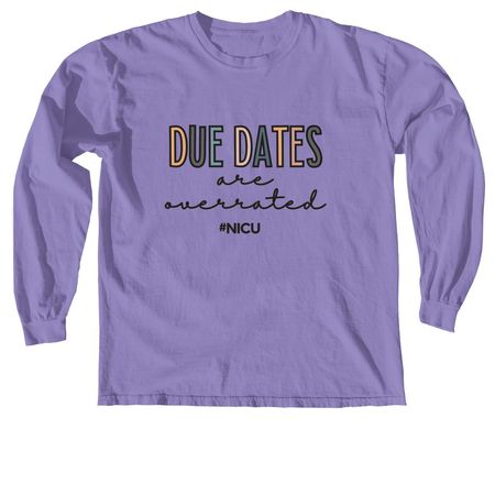 Due Dates are overrated, a Violet Comfort Colors Long Sleeve Tee