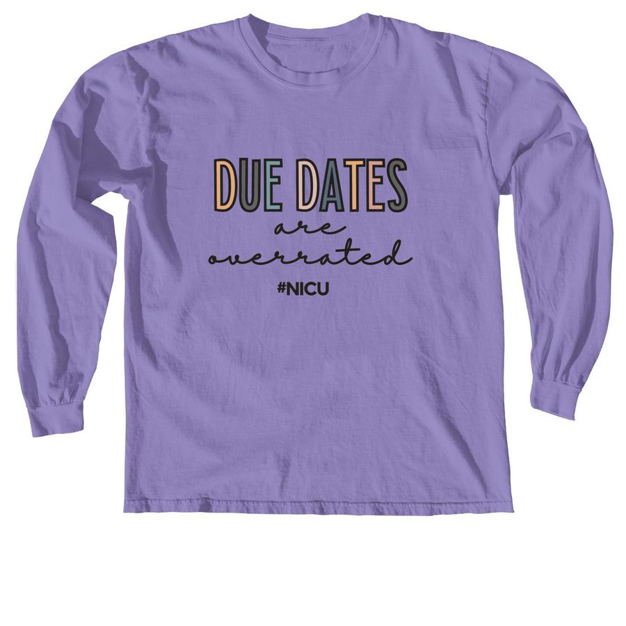 Due Dates are overrated, a Violet Comfort Colors Long Sleeve Tee