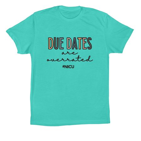 Due Dates are overrated, a Teal Premium Cotton Tee