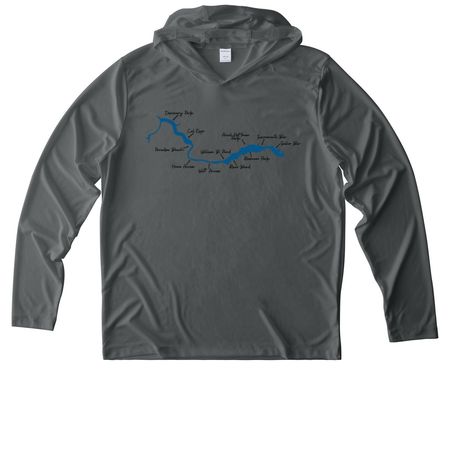 ARPF River Tee-Wicking Style, a Dark Smoke Grey UV Performance Long Sleeve Hoodie