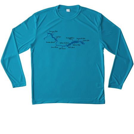 ARPF River Tee-Wicking Style, a Atomic Blue Unisex Performance Long Sleeve Tee