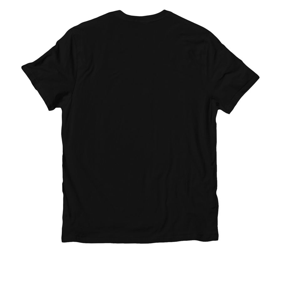 Organic Cotton Unisex T-Shirt. White Logo., a Deep Black Allmade Organic Cotton Unisex Tee (back-view)