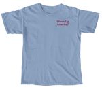 35th anniversary- Maroon, a Washed Denim Comfort Colors Unisex Tee (back-view)