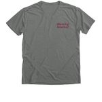 35th anniversary- Maroon, a Deep Heather Premium V-Neck Tee (back-view)