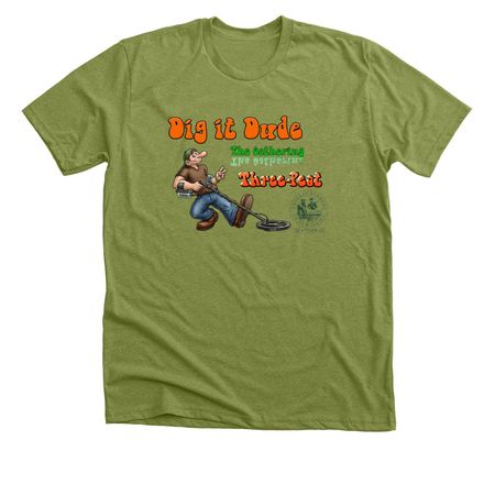 Dig it Dude Three-Peat, a Heather Green Premium Unisex Tee