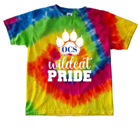 Wildcat Pride Tie Dye Tops-white printing, a Moondance Youth Tie Dye Tee