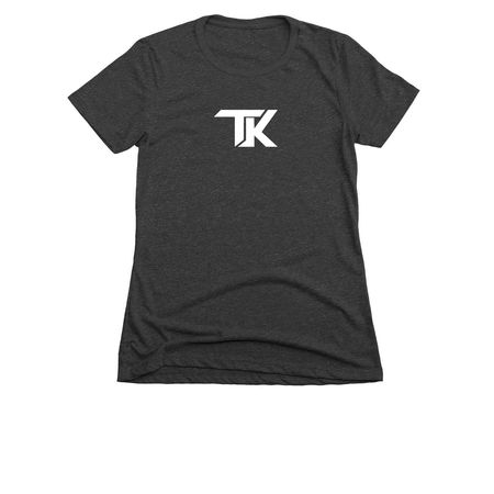 TK Shirts & Sweatshirts (White Logo), a Charcoal Women's Slim Fit Tee
