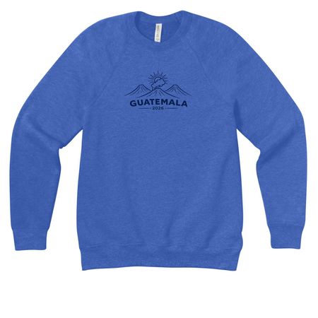 Team Guatemala 2026, a Heather True Royal Premium Raglan Crewneck Sweatshirt