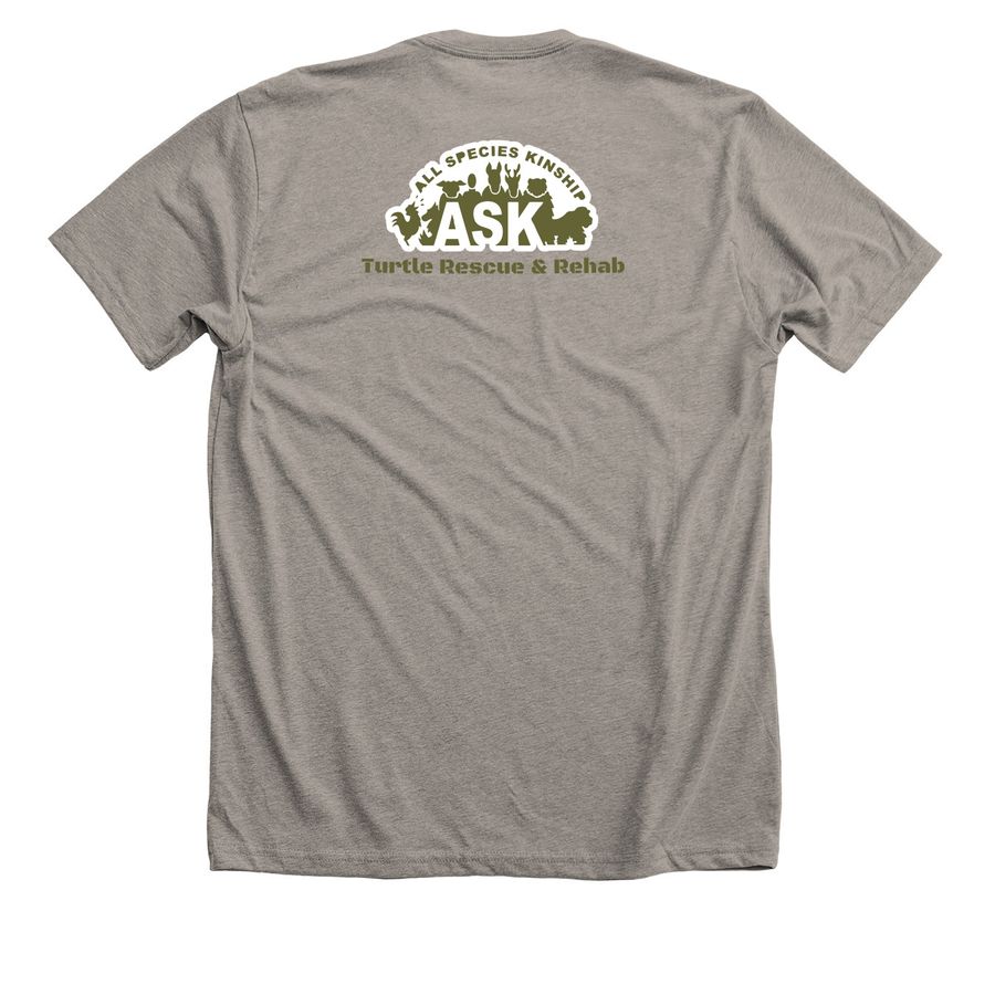 Turtle Rescue Support, a Heather Stone Premium Unisex Tee (back-view)