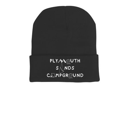 Hats, a Black Printed Cuffed Beanie