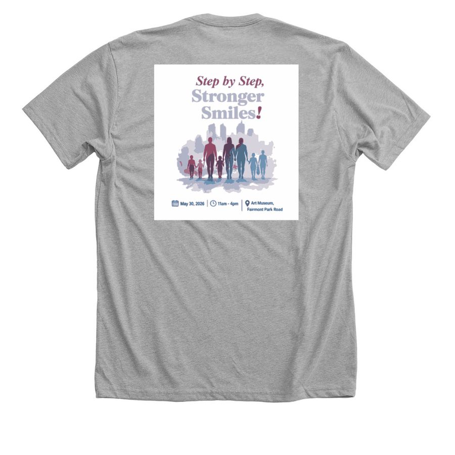 Nurturing Smiles Annual Walk - A - Thon, a Athletic Heather Premium Unisex Tee (back-view)