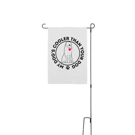 Black Yard Flag&nbsp;, a White 12" x 18" Yard Flag with Stake