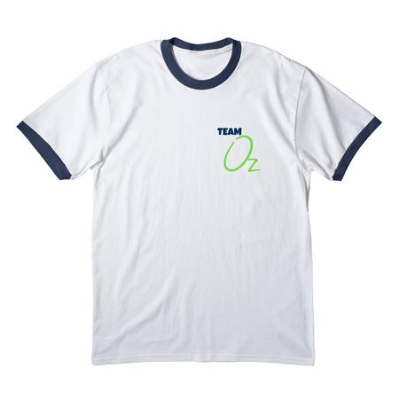 Team Oz 2026, a White/ Navy Cotton Ringer Tee