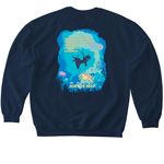 Ask for Help, a Navy Softstyle Crewneck Sweatshirt (back-view)