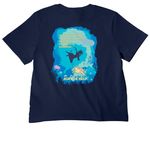 Ask for Help, a Navy Women's Heavyweight Tee (back-view)