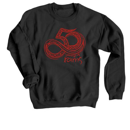RAMS: Our Values, a Black Crewneck Sweatshirt