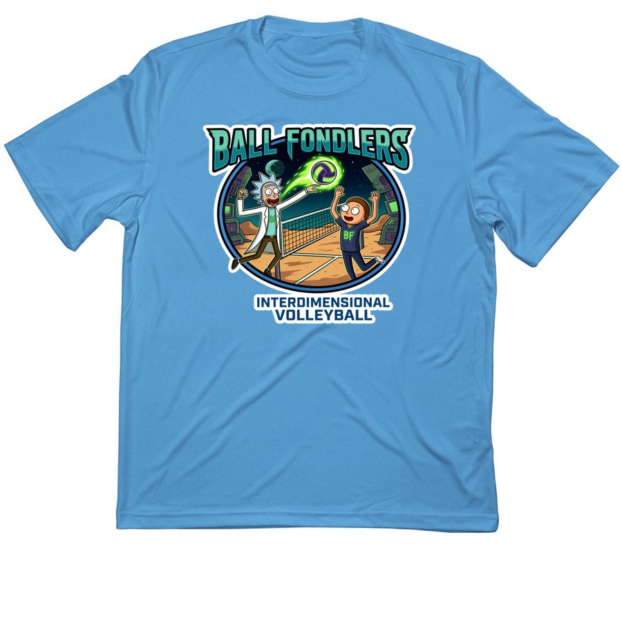 Ball Fondlers: Interdimensional Volleyball, a Carolina Blue Classic Performance Tee