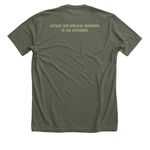 Tees - Green, a Heather Military Green Premium Unisex Tee (back-view)