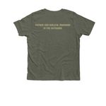 Tees - Green, a Heather Military Green Premium Youth Tee (back-view)