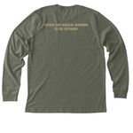 Tees - Green, a Heather Military Green Premium Long Sleeve Tee (back-view)