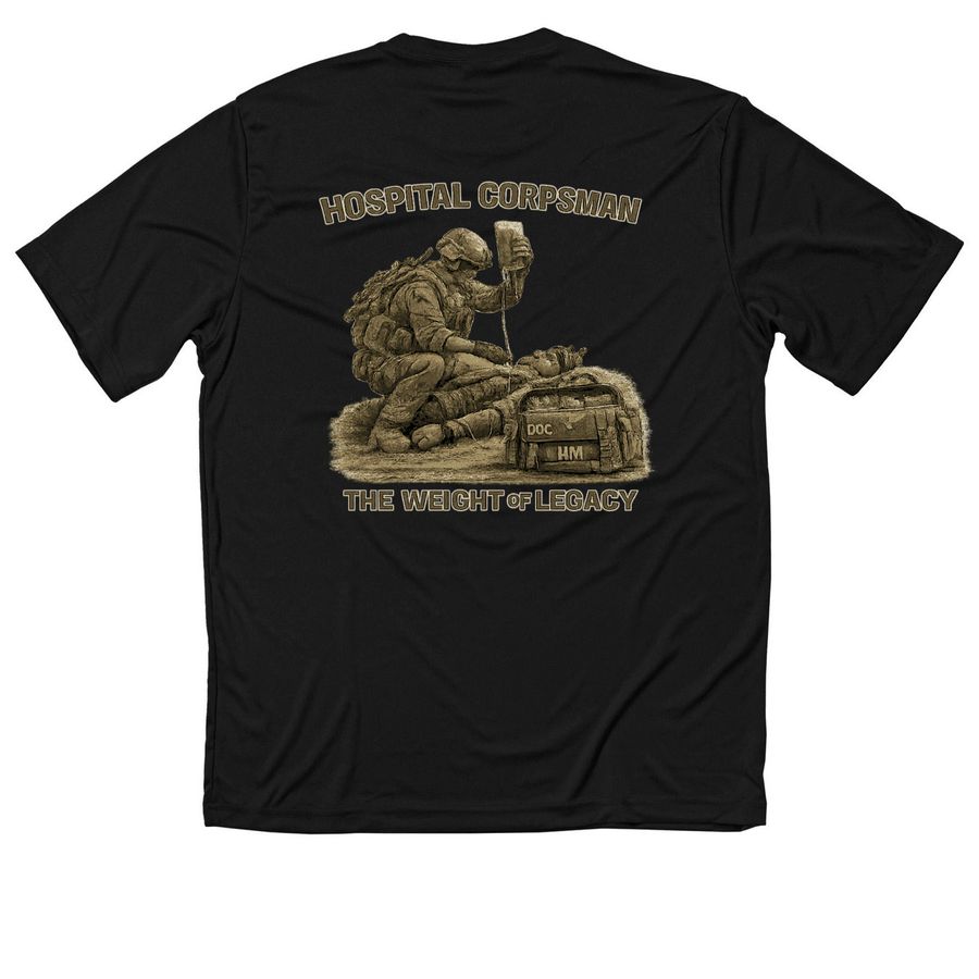 Athletic weight of Legacy&nbsp;, a Black Classic Performance Tee (back-view)