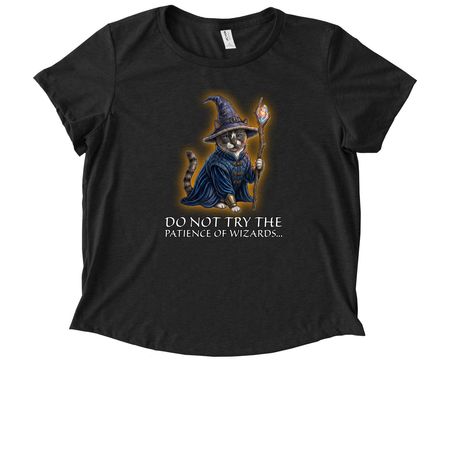 Do Not Try the Patience of Wizards..., a Space Black Allmade Eco Triblend Women?s Scoop Neck Tee