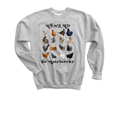 HENS UP, a Sport Grey Youth Crewneck Sweatshirt
