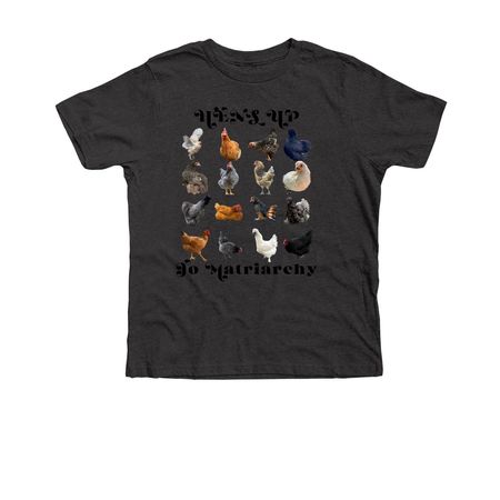 HENS UP, a Dark Grey Heather Premium Youth Tee