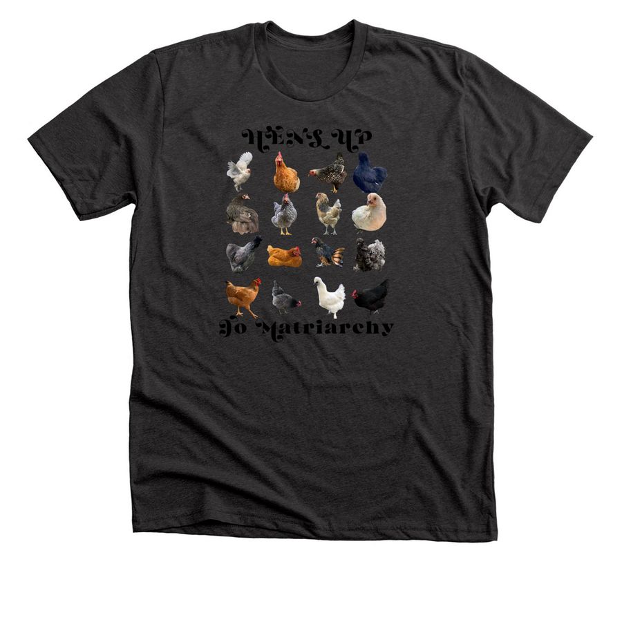 HENS UP, a Dark Grey Heather Premium Unisex Tee