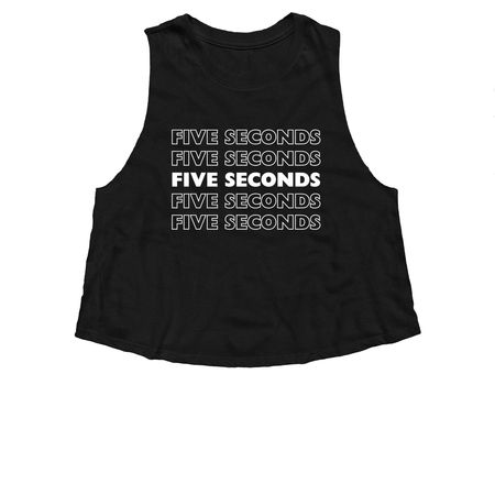 Roller Derby: Five Seconds, a Solid Black Blend Women?s Cropped Racerback Tank