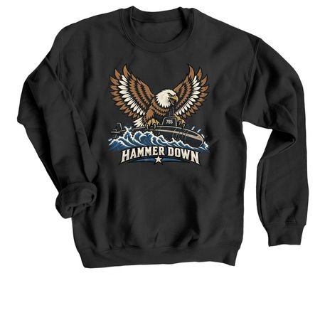 Hammer Down!, a Black Crewneck Sweatshirt