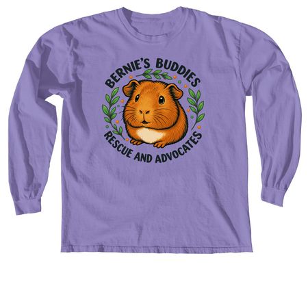 Bernie's Guinea Pig Logo, a Violet Comfort Colors Long Sleeve Tee