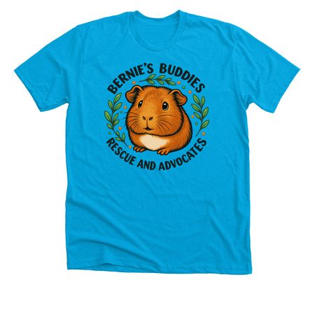 Bernie's Guinea Pig Logo, a Neon Blue Premium Unisex Tee