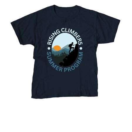 Rising Climbers Summer Program, a Navy Youth Unisex Tee