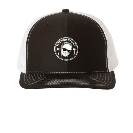Platinum Hat, a Black/ White Printed Snapback Trucker Cap