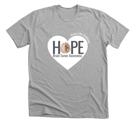 Go Gray in May with Brave Like McKenna 2026, a Athletic Heather Premium Unisex Tee