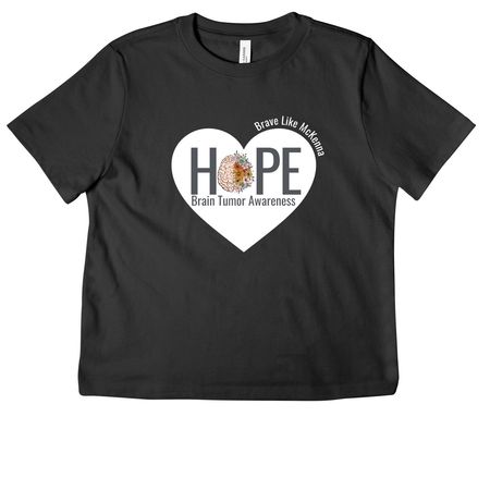 Go Gray in May with Brave Like McKenna 2026, a Dark Grey Women's Heavyweight Tee