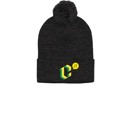 CHS Choir Hats!, a Heather Charcoal Printed Pom-Pom Beanie