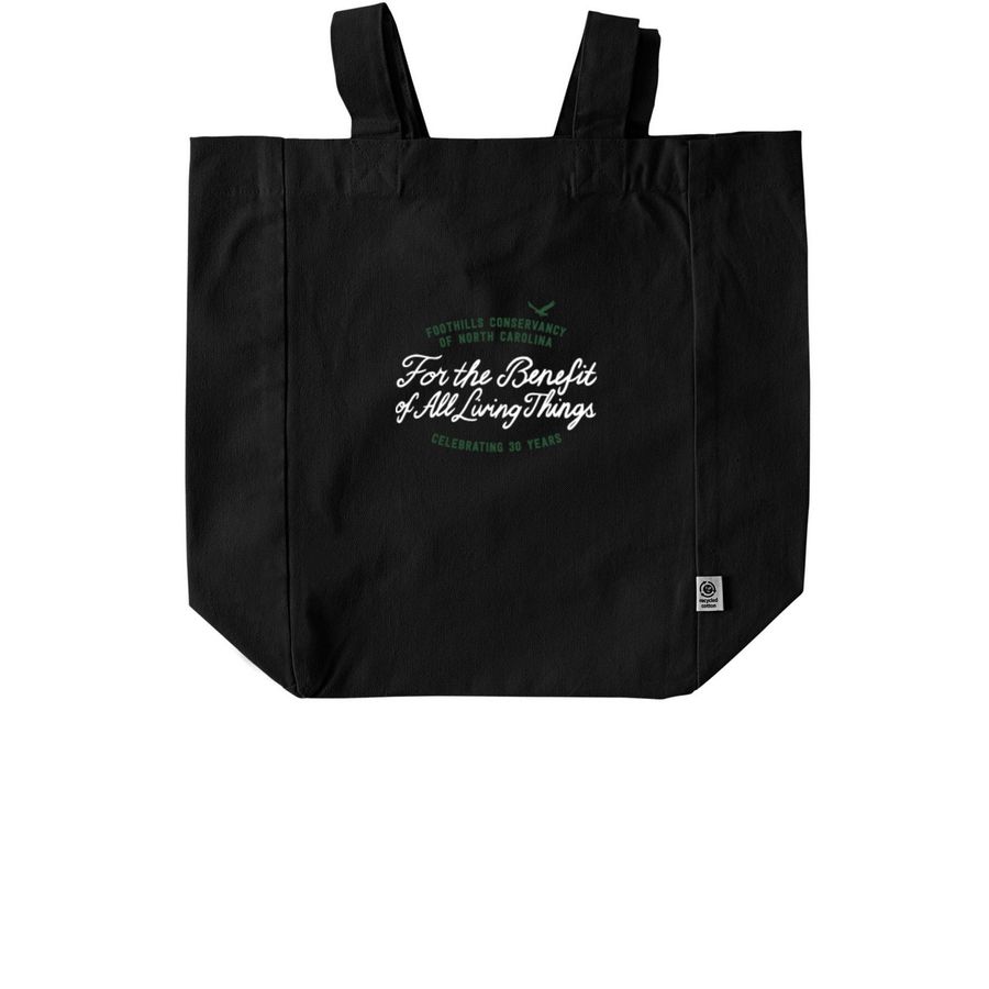 For the Benefit of All Living Things - Tote, a Black Recycled Cotton Tote Bag