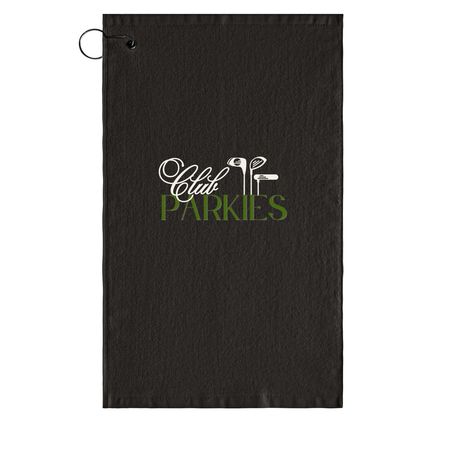 Club Parkies Golf Towel, a Black Golf Towel