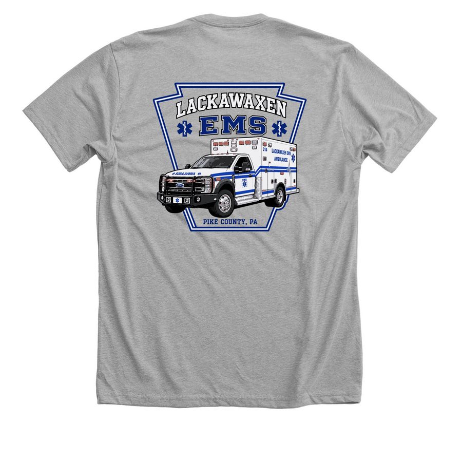 Lackawaxen EMS, a Athletic Heather Premium Unisex Tee (back-view)