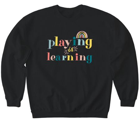 Playing is Learning [Fundraiser], a Black Softstyle Crewneck Sweatshirt