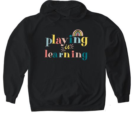 Playing is Learning [Fundraiser], a Black Gildan Softstyle Pullover Hoodie